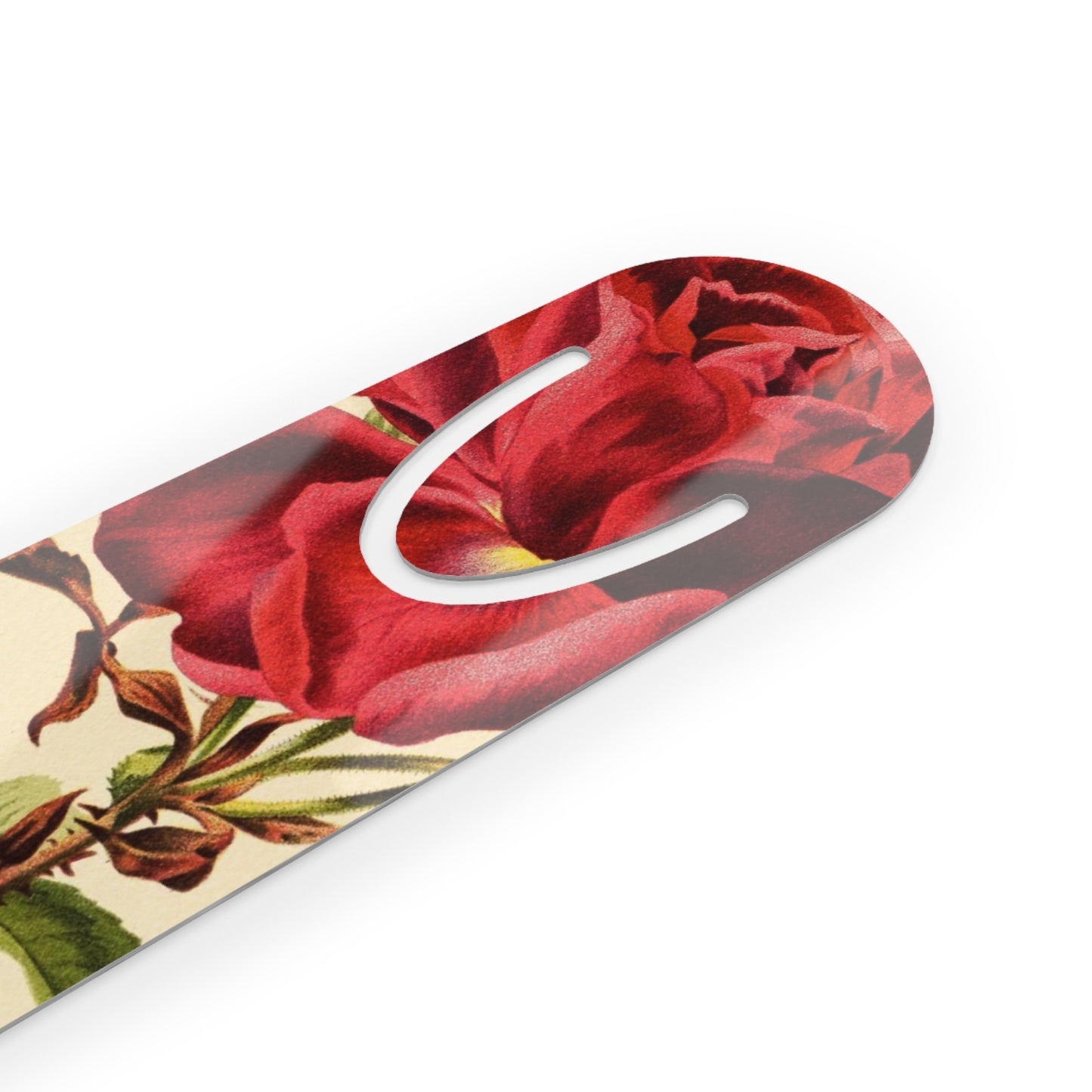 Vintage Rose Metal Bookmark — Floral Botanical Reading Accessory