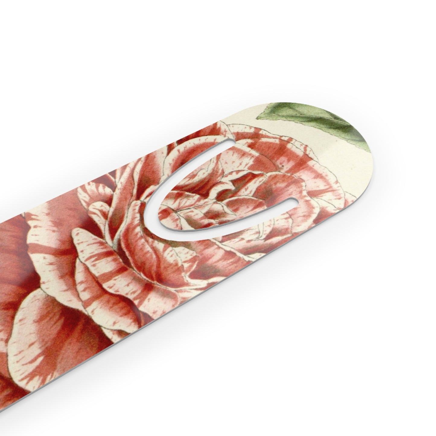 Floral Vintage Bookmark — Pink Peony Botanical Metal Bookmark