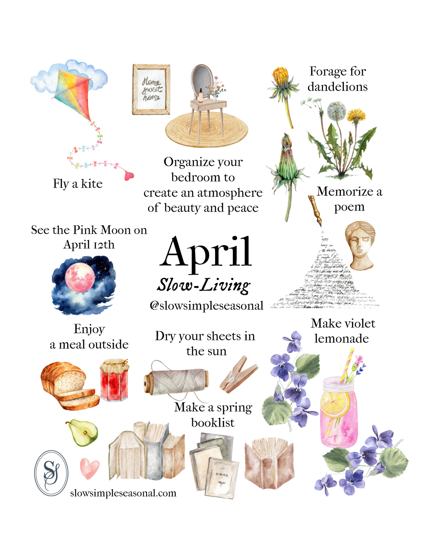 April Slow-Living Activity Download