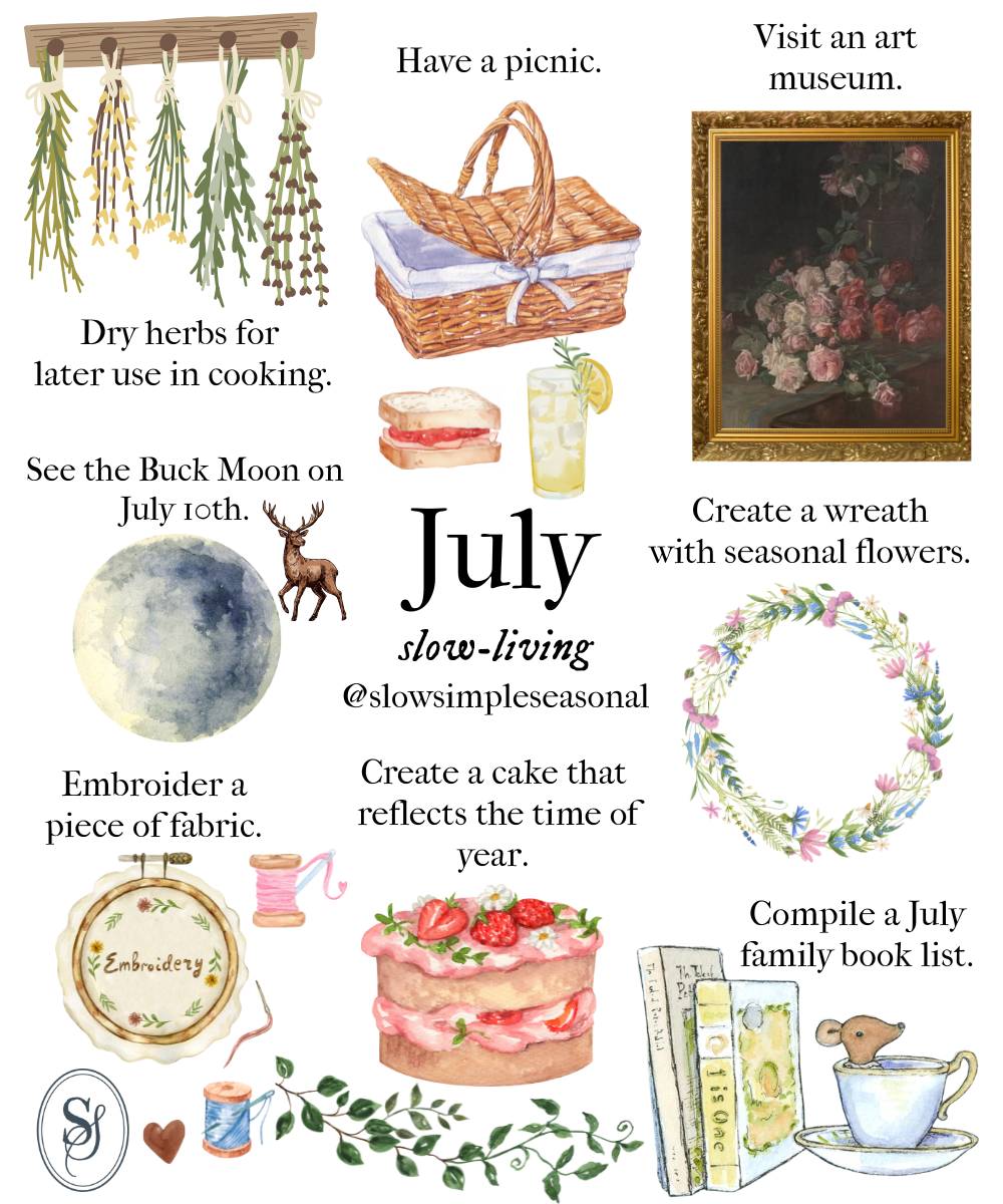 July Slow-living Activity Print