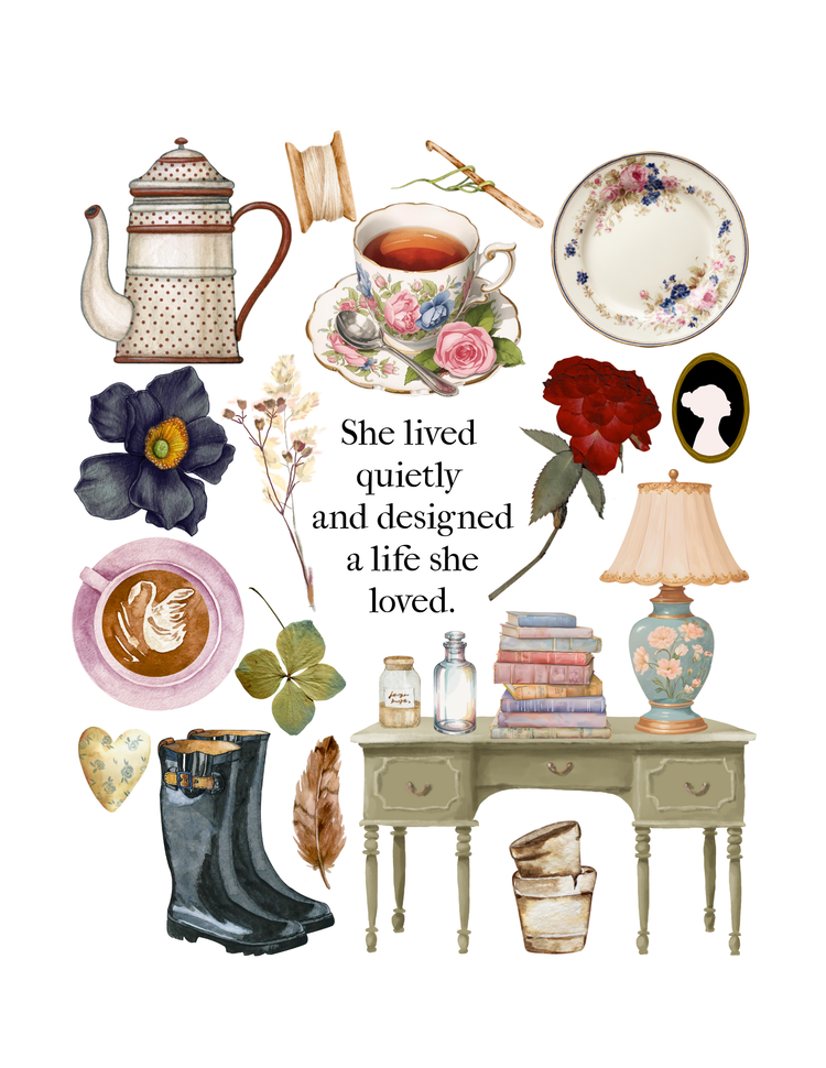 She Lived Quietly Print