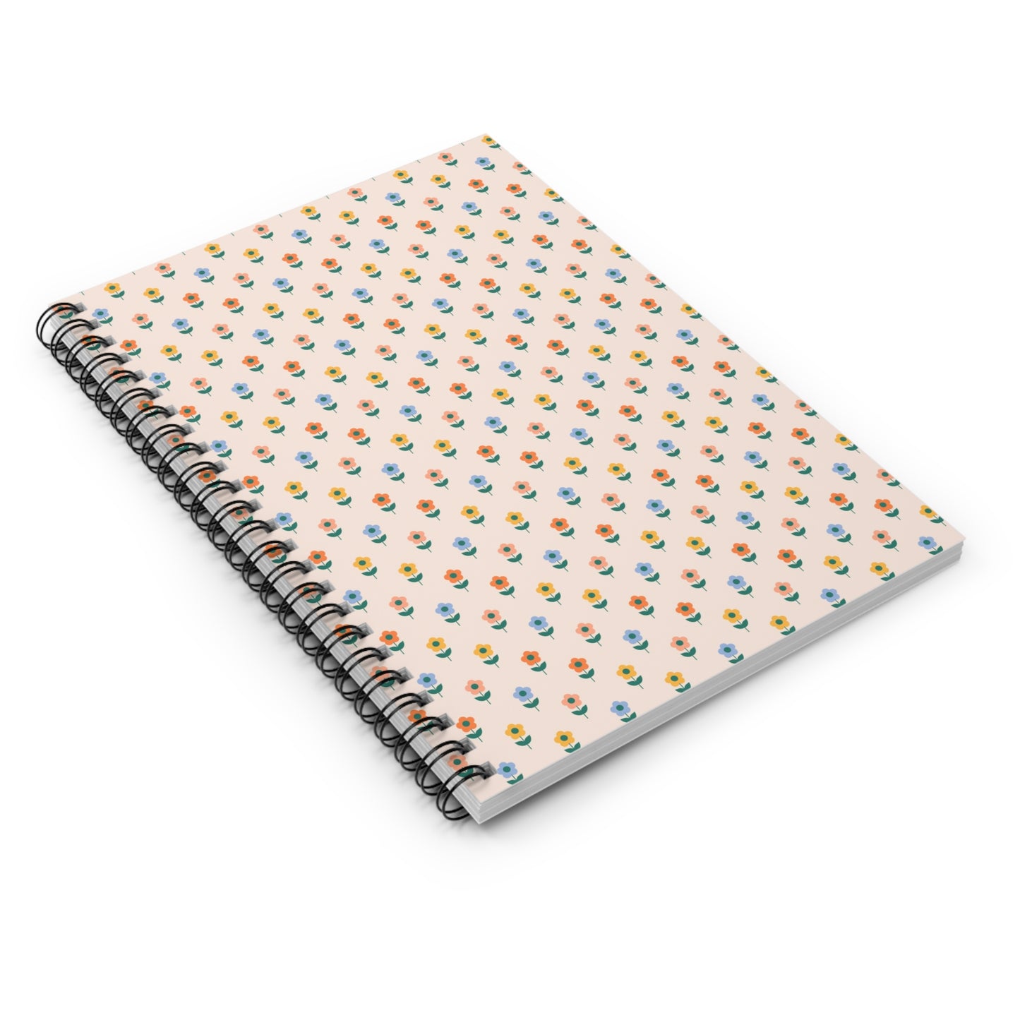 Floral Ditsy Spiral Notebook – Ruled Lined Journal for Notes & School
