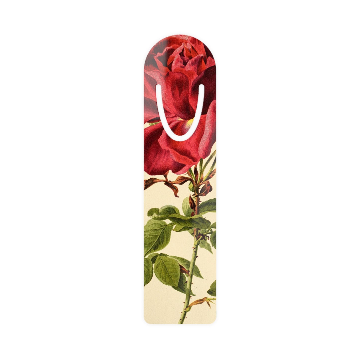 Vintage Rose Metal Bookmark — Floral Botanical Reading Accessory