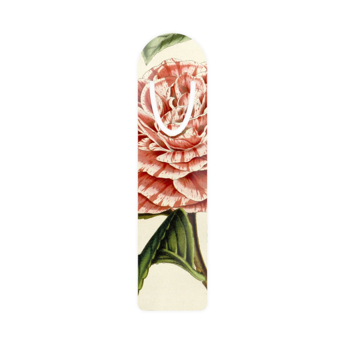 Floral Vintage Bookmark — Pink Peony Botanical Metal Bookmark