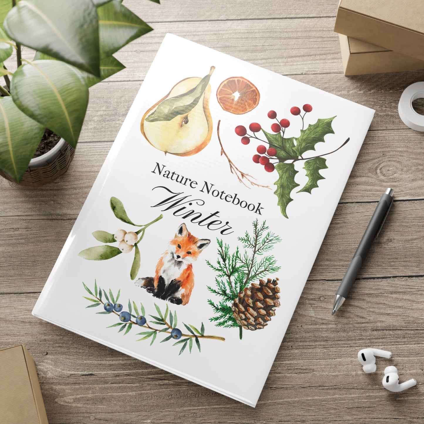 Fox & Pinecone Hardcover Winter Nature Journal