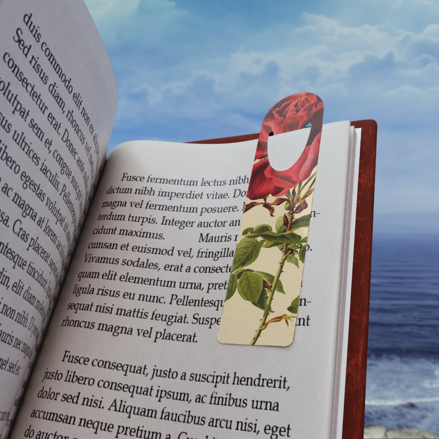 Vintage Rose Metal Bookmark — Floral Botanical Reading Accessory