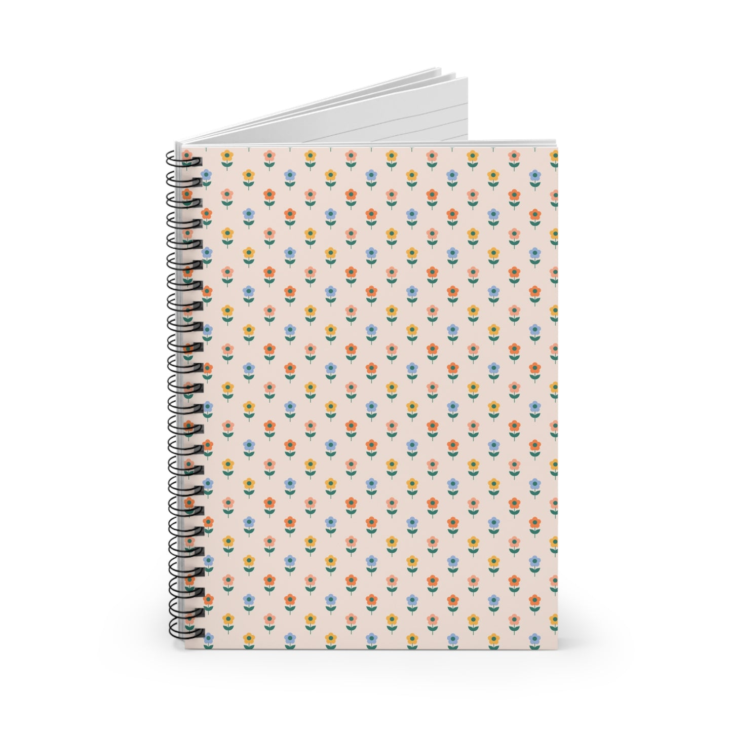Floral Ditsy Spiral Notebook – Ruled Lined Journal for Notes & School