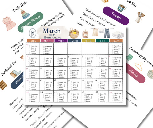 March 2025 Homemaking Calendar