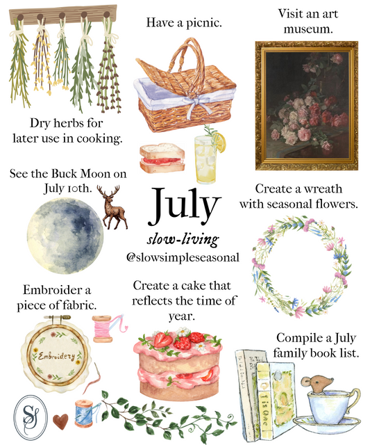 July Slow-living Activity Print