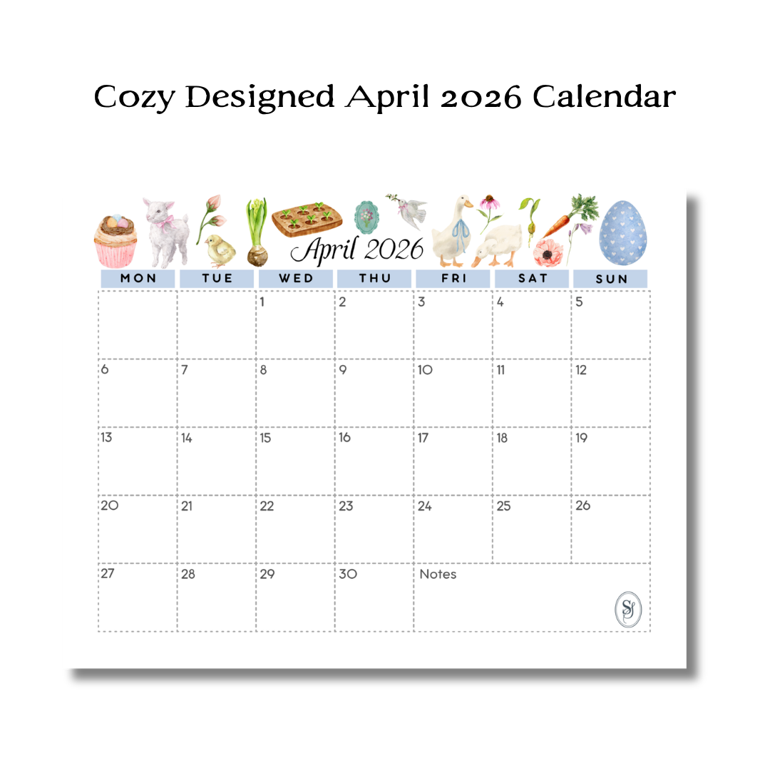 April 2026 Printable Monthly Calendar