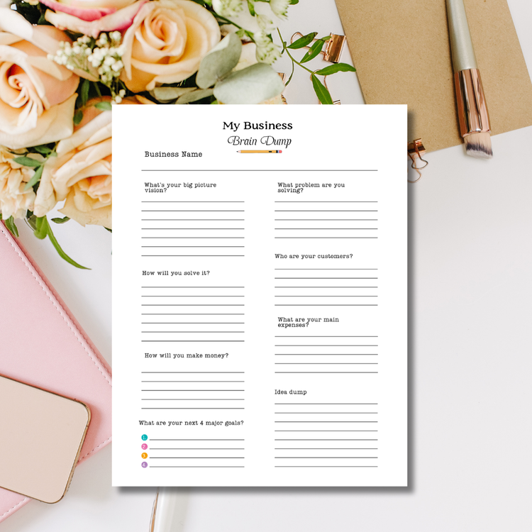 My Business Brain Dump Sheet