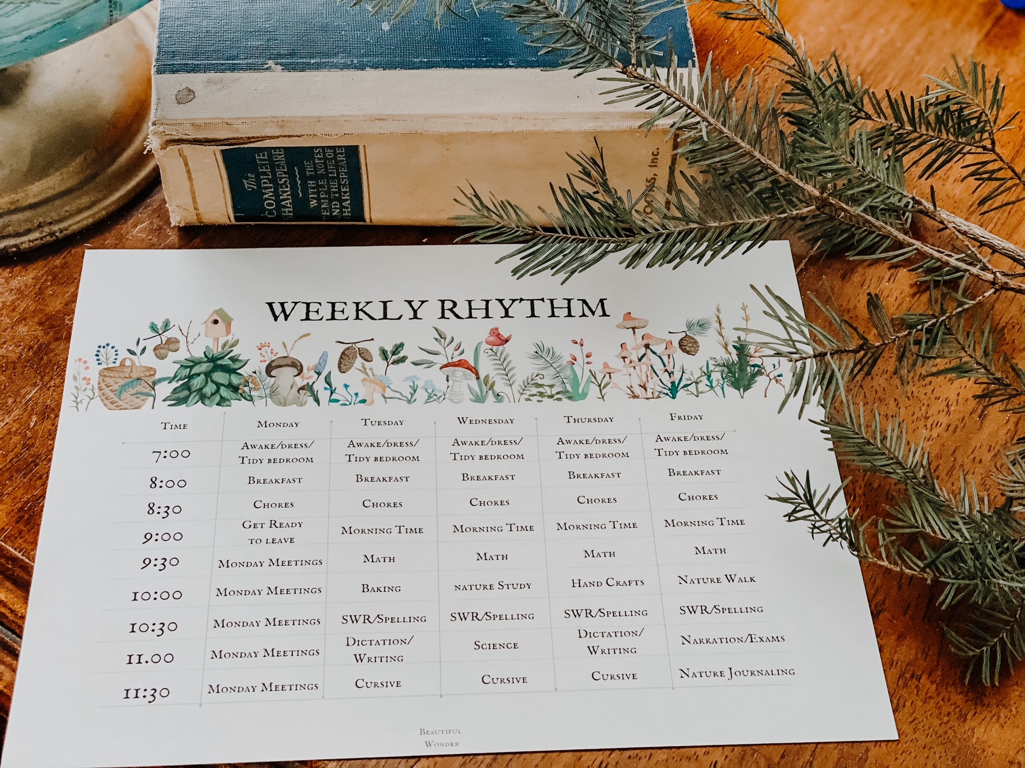 Weekly Rhythm Monday-Friday template – Slow.Simple.Seasonal.